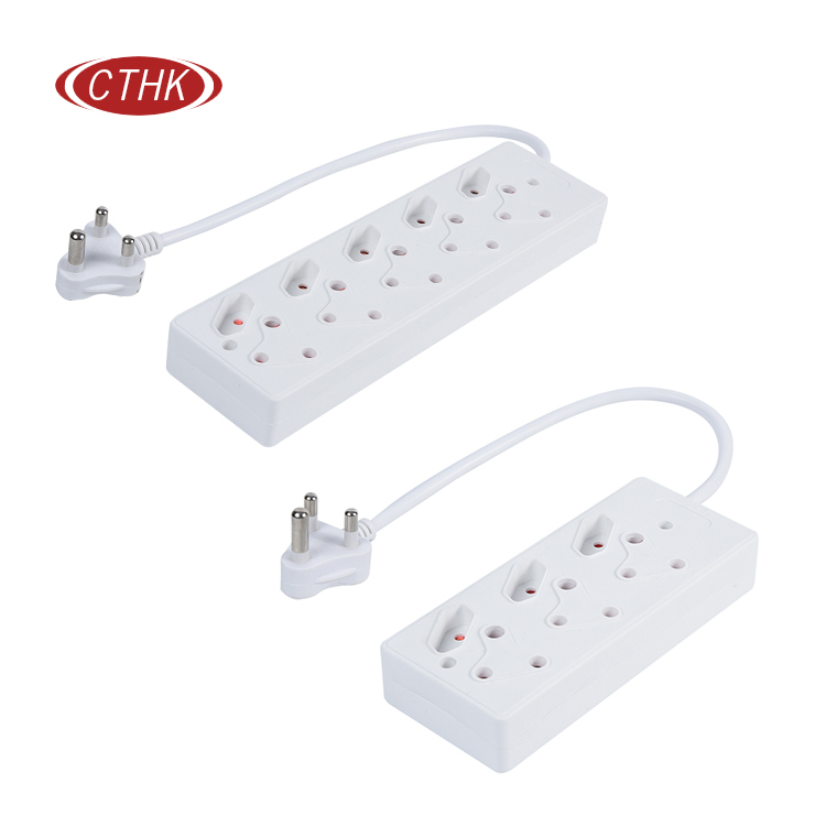 南非拖板線浪涌保護(hù)器，帶 10 個(gè)交流電源插座 6 英尺長的延長線，適用于家庭和辦公室