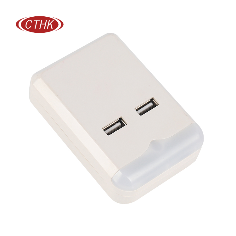 美式壁掛式 2 個 USB 充電端口美標(biāo)轉(zhuǎn)換插頭/usb 旅行轉(zhuǎn)換插頭插座帶睡眠夜燈